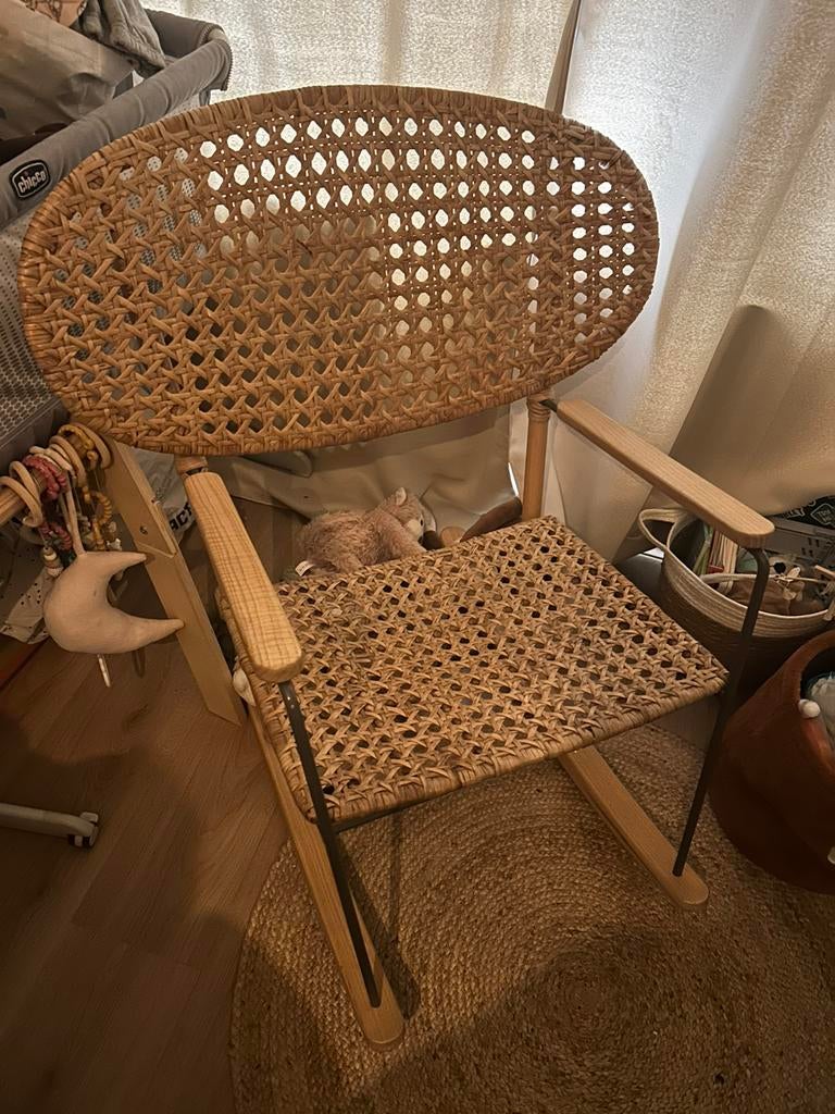 GRONADAL Rotan schommelstoel IKEA, Huis en Inrichting, Stoelen, Ophalen, Zo goed als nieuw, Wit, Eén