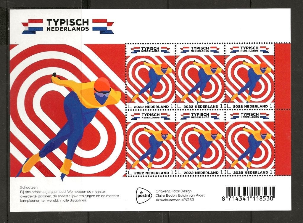 5xVel Typisch Nederland Sporten, no V4001 ev, postfris, Ophalen of Verzenden, Postfris
