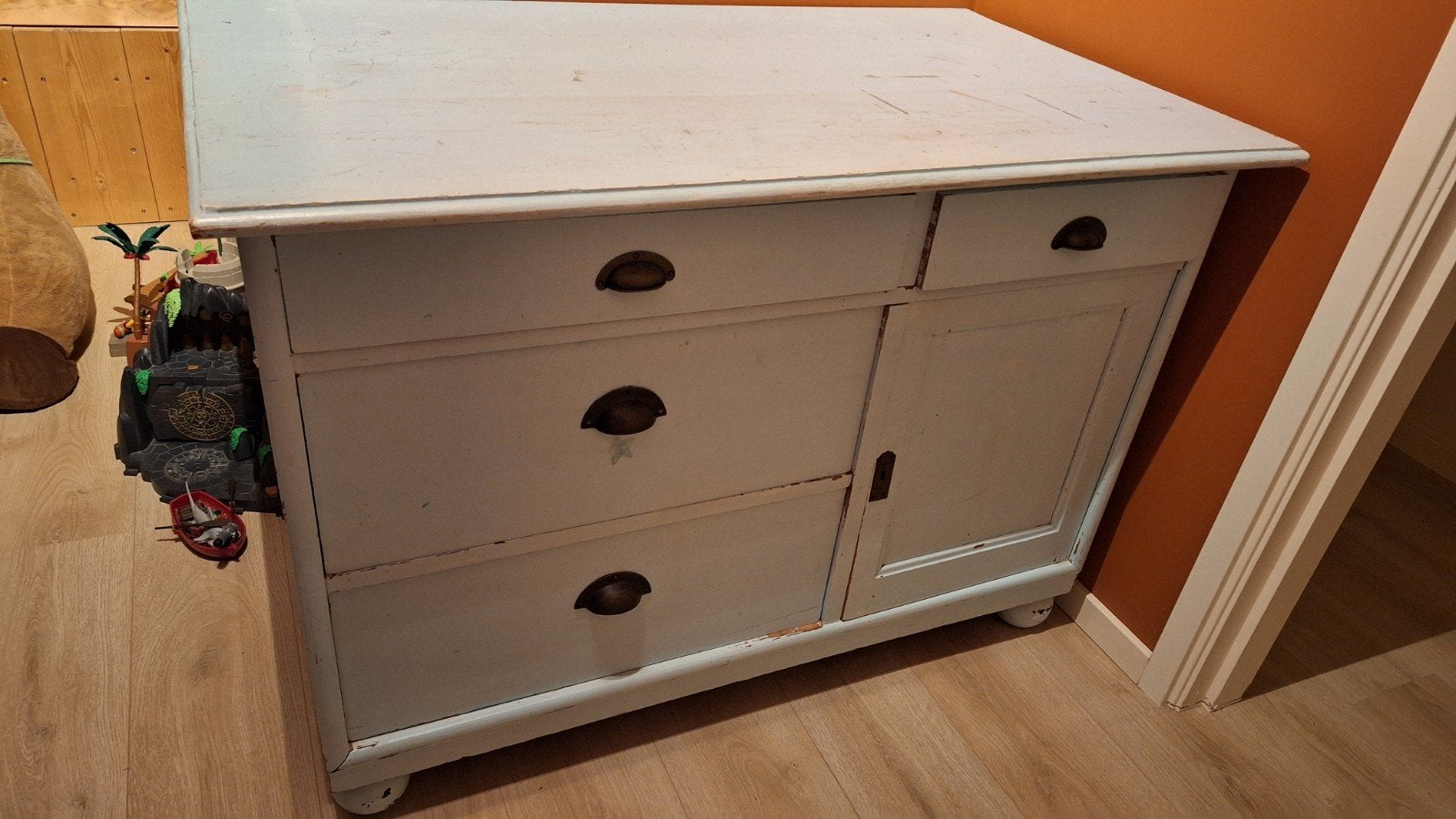 vintage commode, Ophalen, Gebruikt, Teakhout, Landelijk