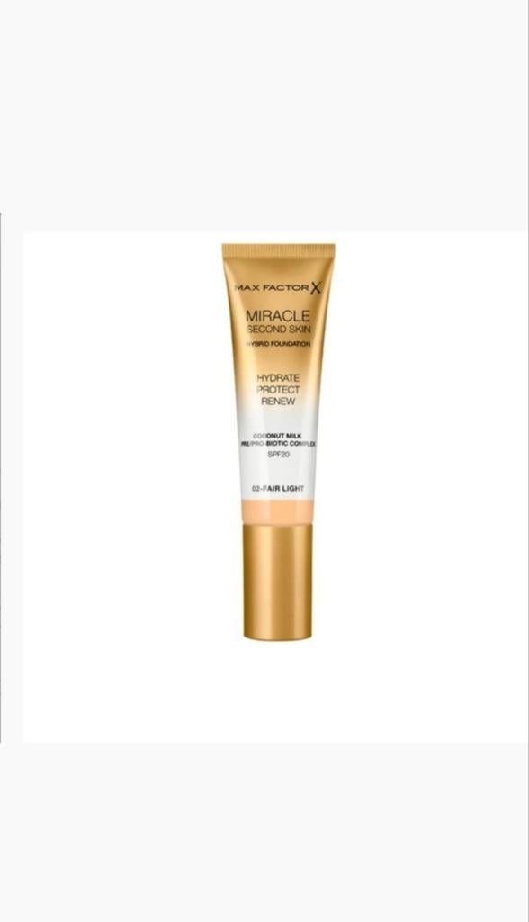1 Nieuwe Max Factor Miracle Second Skin Foundation (advr 2), Overige kleuren, Gehele gezicht, Nieuw, Ophalen of Verzenden
