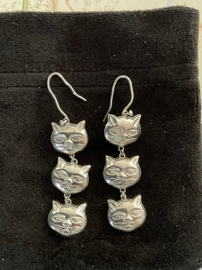 Echt zilveren oorbellen kat, Ophalen of Verzenden, Nieuw, Zilver, Zilver