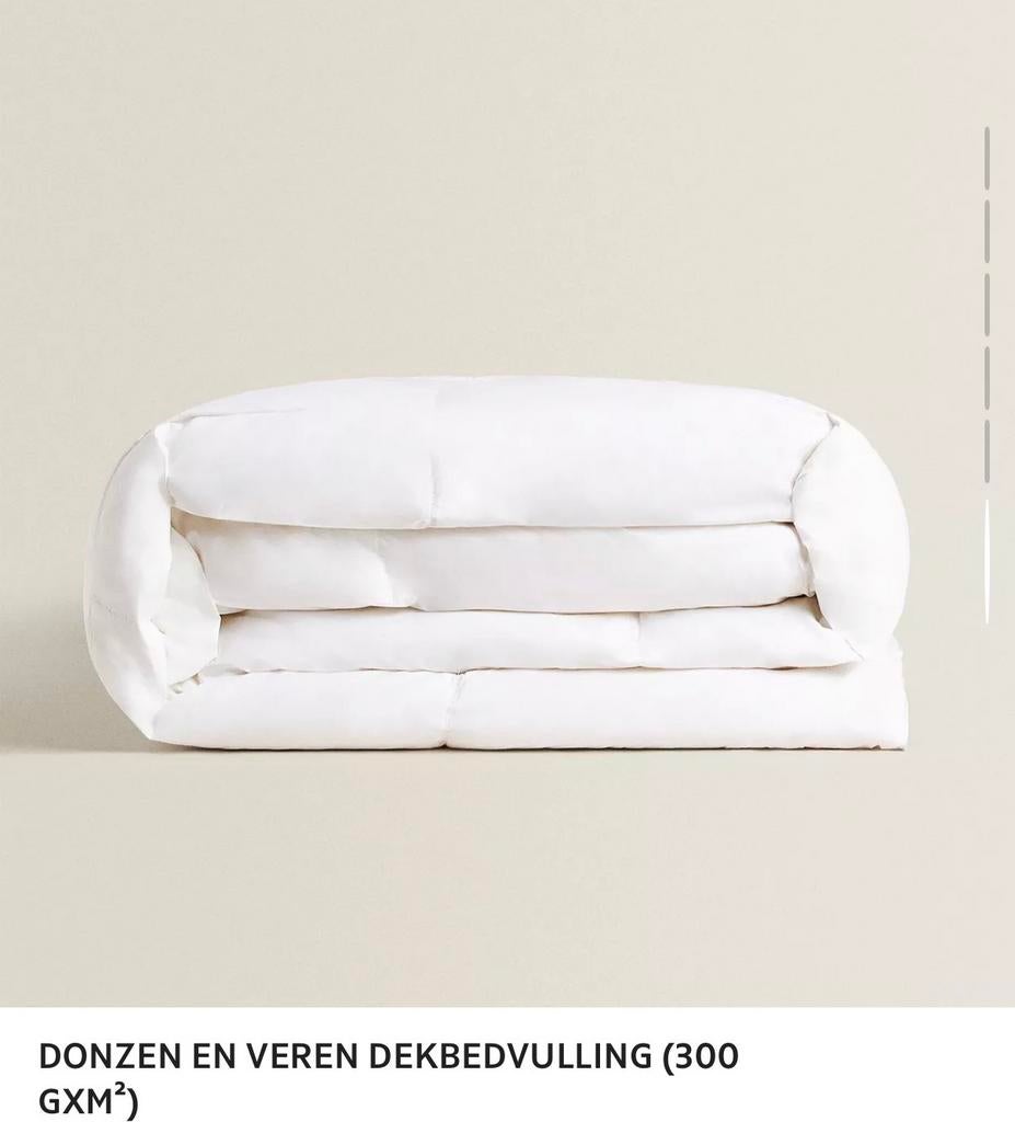 Zara Home Donzen en veren dekbedvulling 240 x 220 cm, Gebruikt, Wit, Tweepersoons, Ophalen of Verzenden