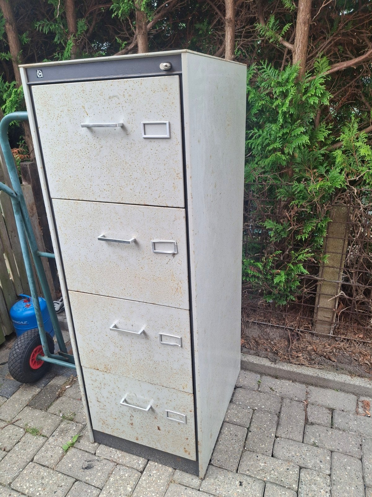 Stevige metalen archiefkast met 4 ruime lades., Diversen, Ophalen