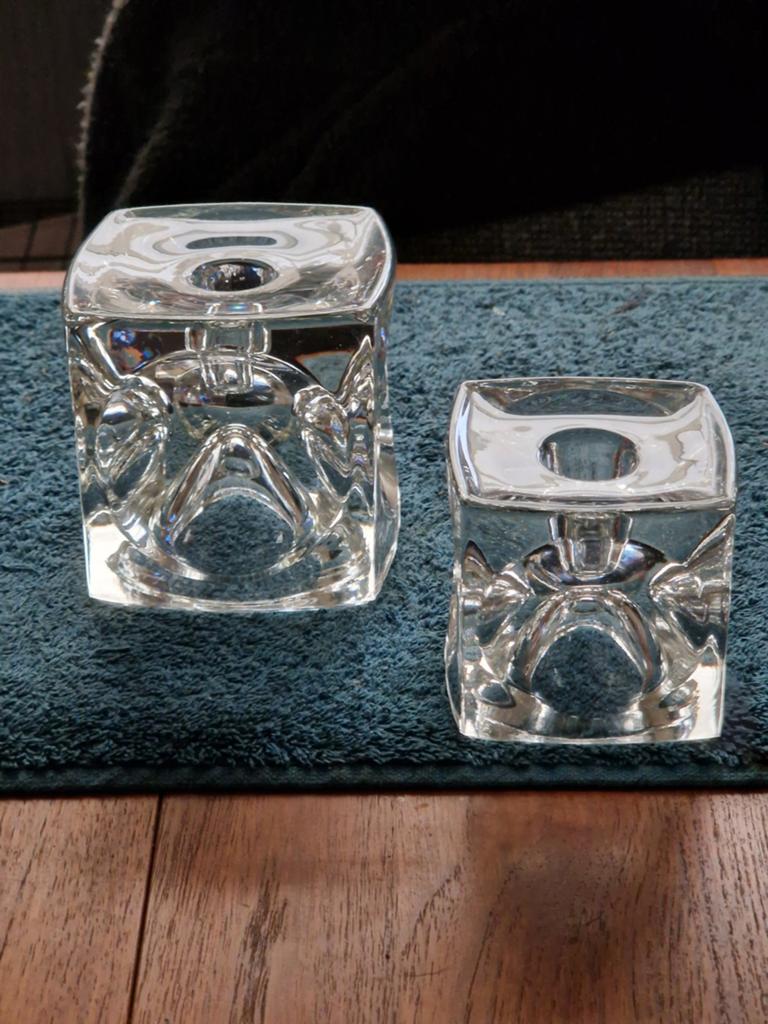 Vintage Design Set 2 Kubus Kandelaars Rudolf Jurnikl €25=set, Antiek en Kunst, Kunst | Designobjecten, Ophalen of Verzenden