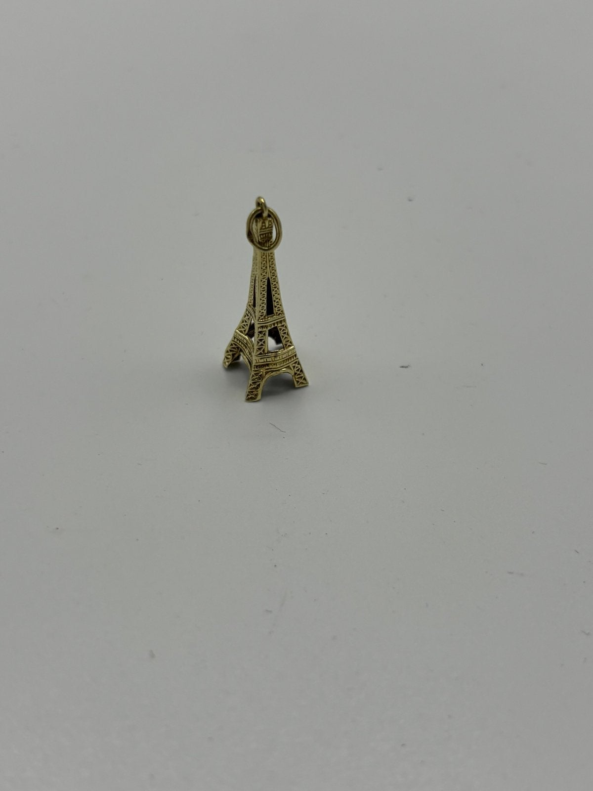 Prachtige Vintage Gouden Eiffeltoren Bedel 14k Goud (585) 3D, Ophalen of Verzenden, Gebruikt, Goud, Overige merken