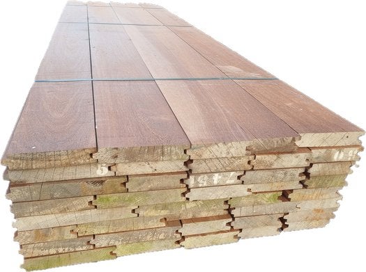 28.35 m2 Azobé hardhouten damwand 5 cm dik -nr: HP70, Ophalen, 250 cm of meer, Planken, Hardhout