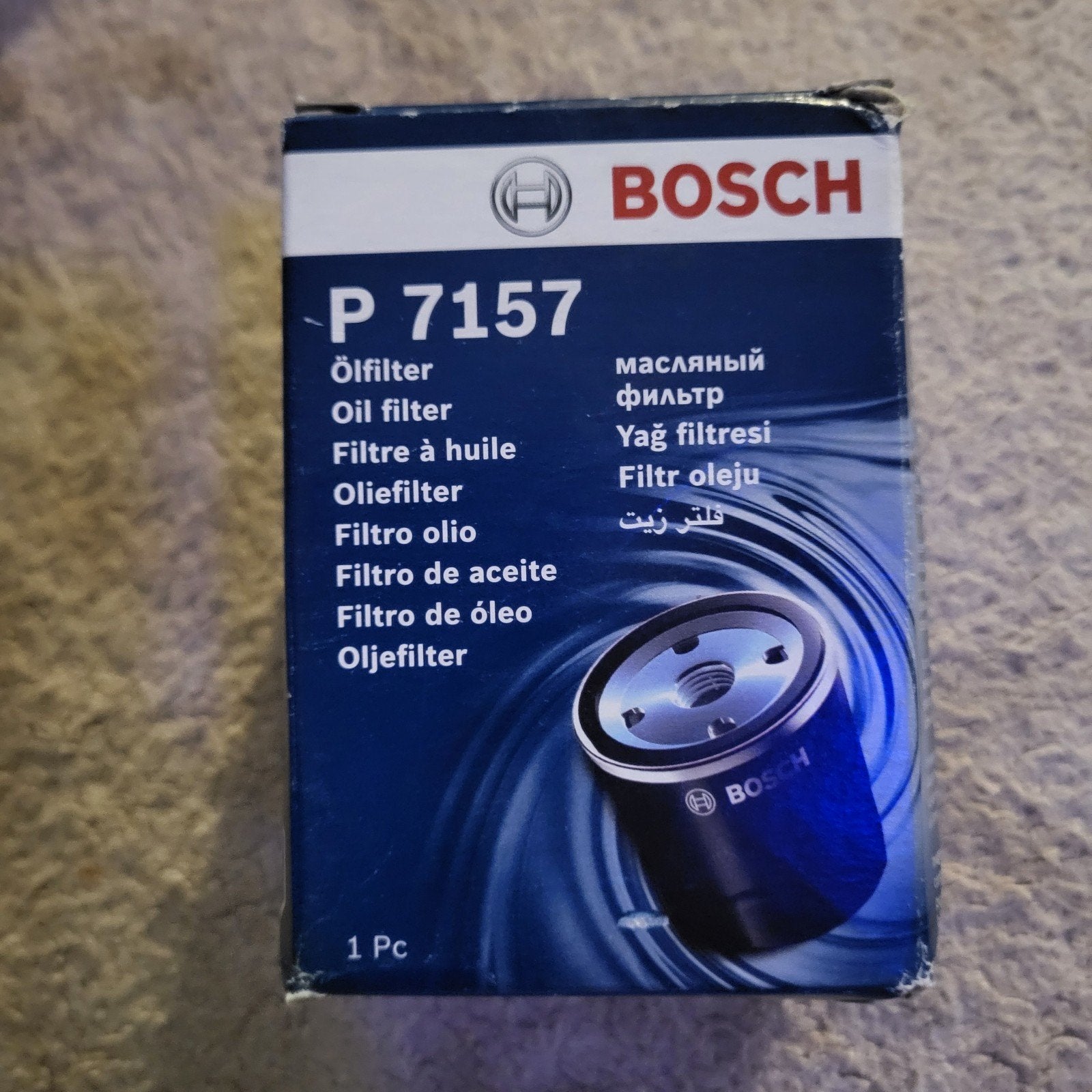 Bosch P7157 Oliefilter - Nieuw in verpakking, Ophalen of Verzenden, Nieuw, Universele onderdelen