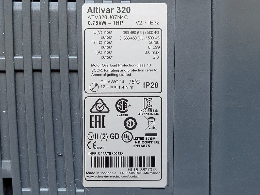 Schneider ATV320 frequentieregelaar 3~400V 0,75kW, Schneider, Ophalen of Verzenden, Schneider Nederland, Info@SE.NL