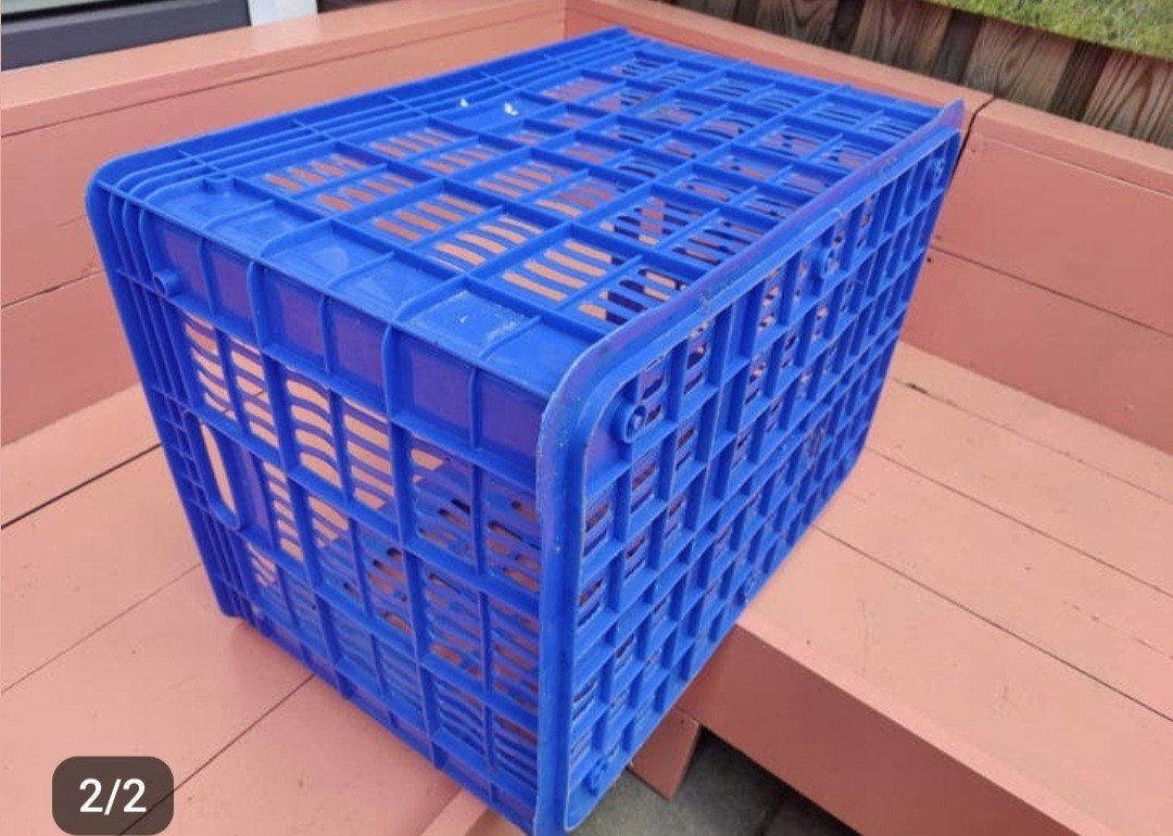 grote blauwe plastic krat, Ophalen, Gebruikt, 100 cm of meer, 60 cm of meer