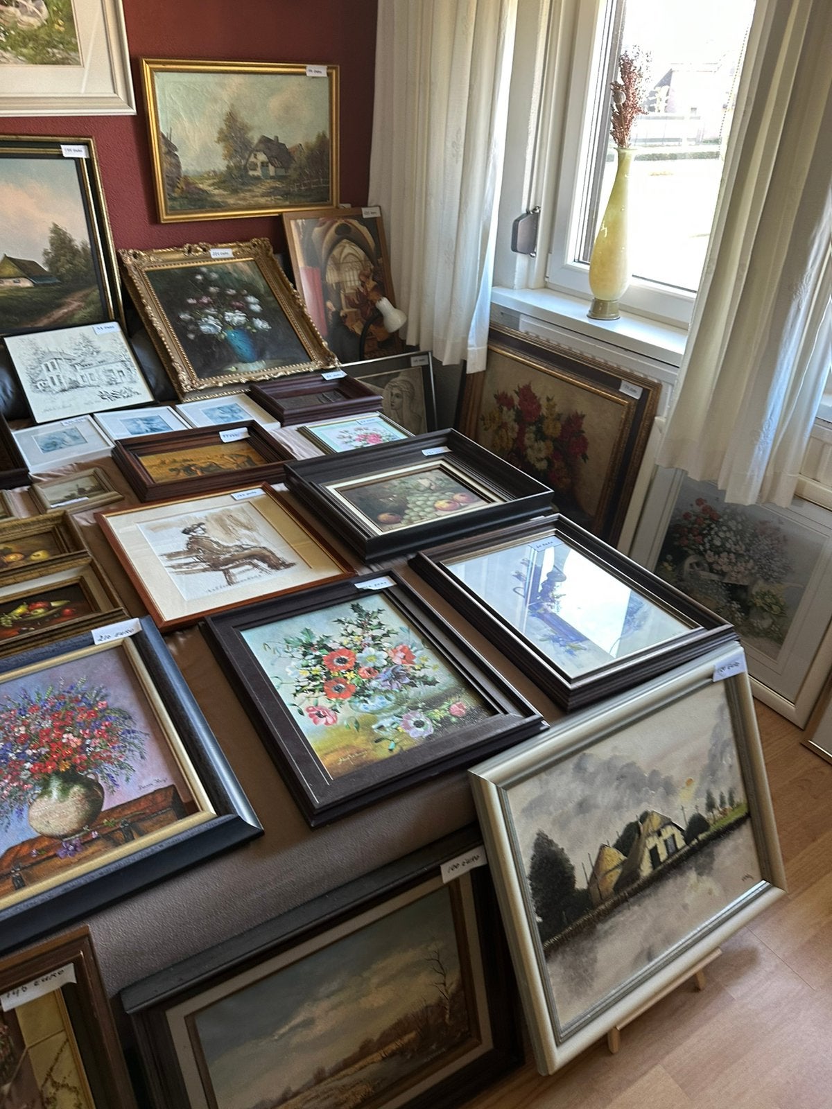 Schilderijen olieverf krijt aquarel, Ophalen