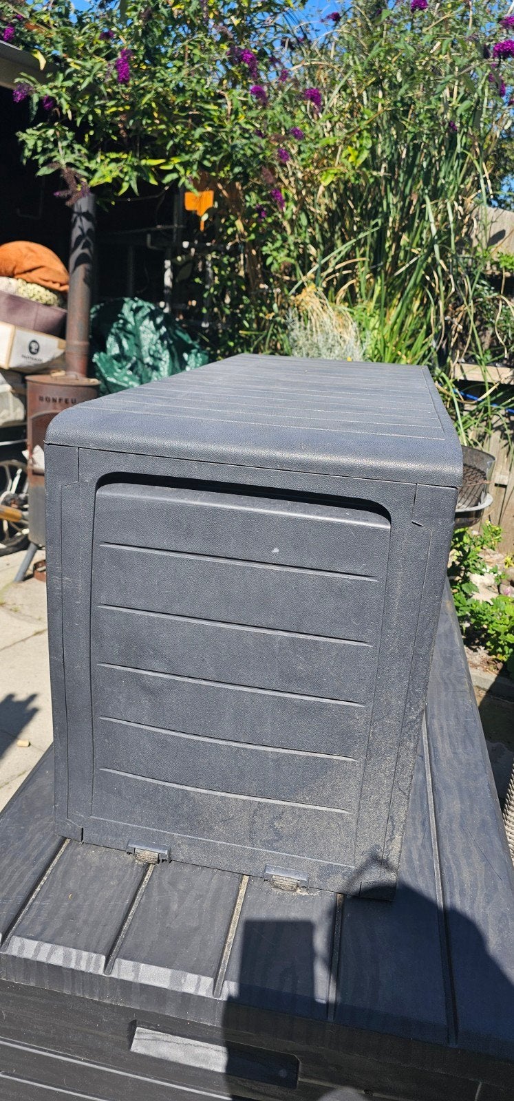 Ruime kunststof tuin kussenkist - Ideaal voor buiten, Tuin en Terras, Ophalen, Gebruikt, Kunststof, Overige typen