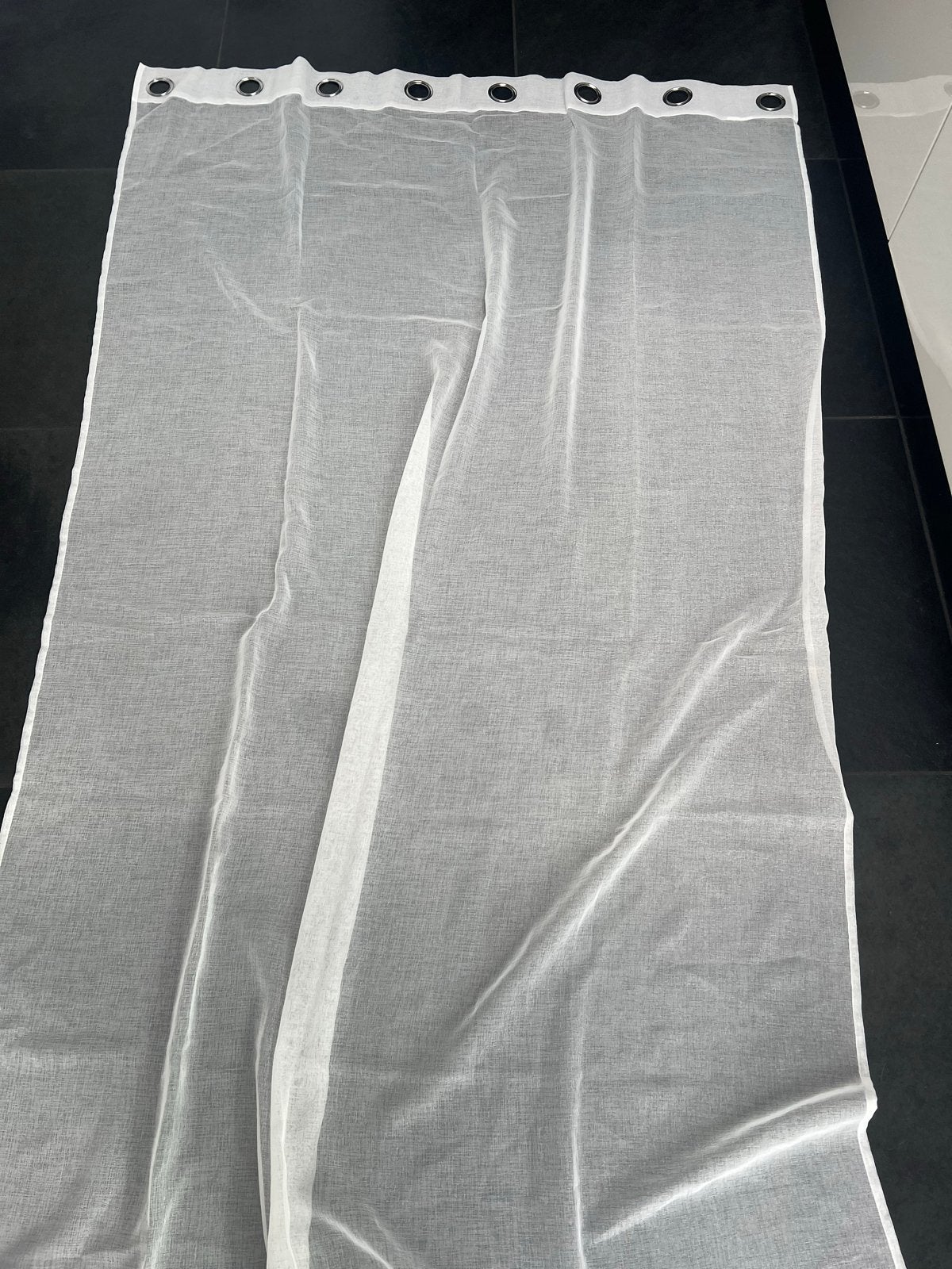 6 stuks Nieuwe Witte Vitrage Gordijnen 1.35x2.40m, Ophalen of Verzenden, Nieuw, Wit, Vitrage
