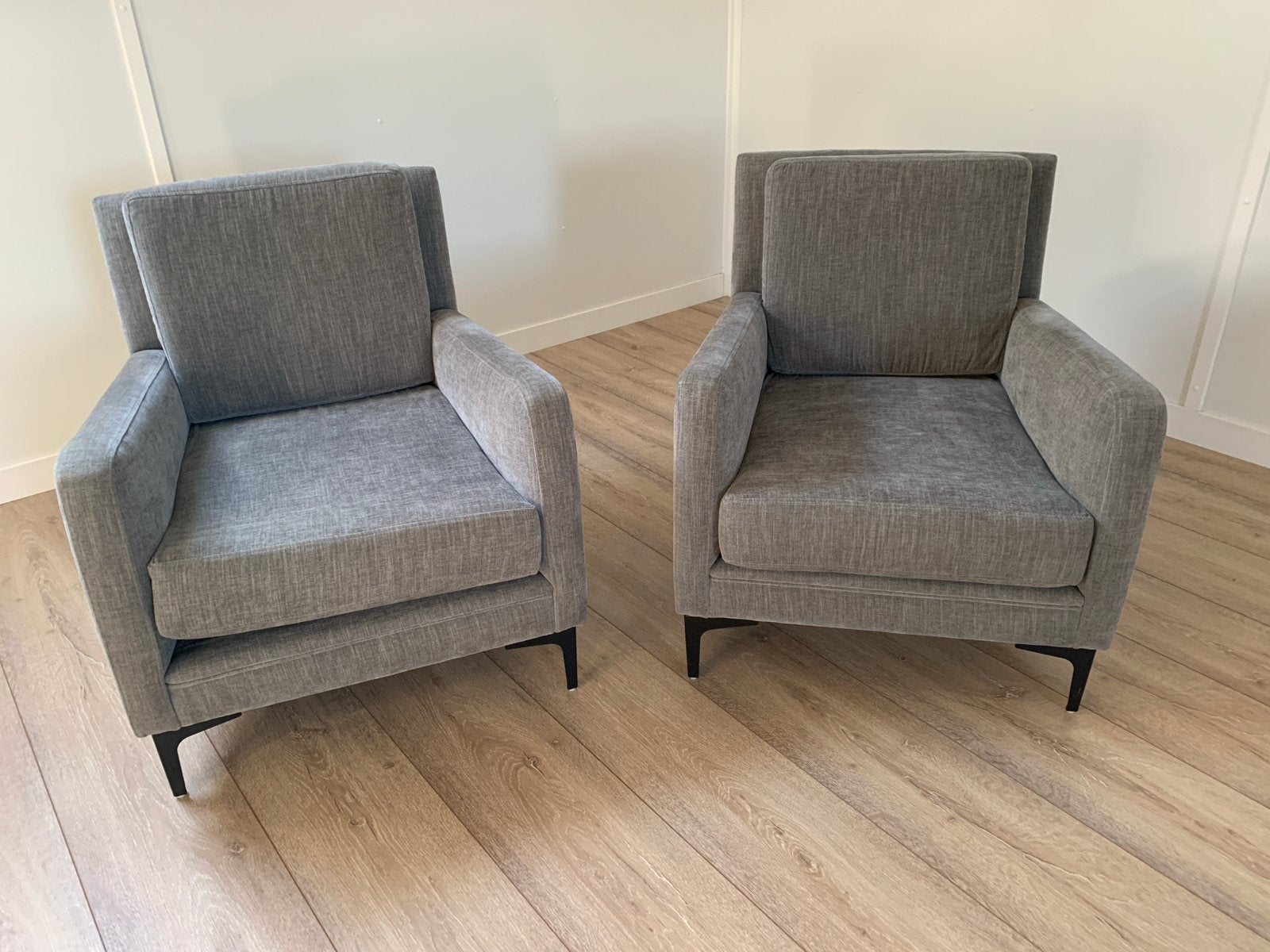 Olav fauteuils / zitkamer stoelen, licht grijs, zo goed als, Ophalen, 75 tot 100 cm, Zo goed als nieuw, Stof