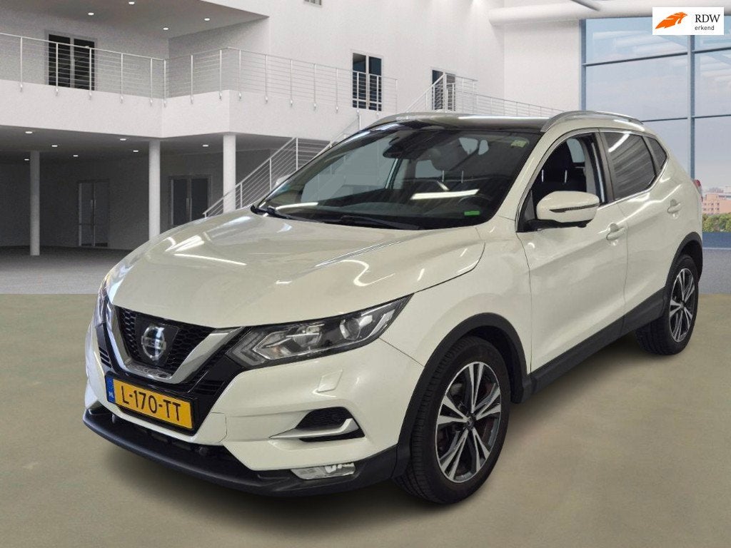 Nissan Qashqai 1.2 Acenta|INCL BTW|AUT|360•|PANO|STOELVERW, Auto's, Dealer onderhouden, Gebruikt, 116 pk, Wit
