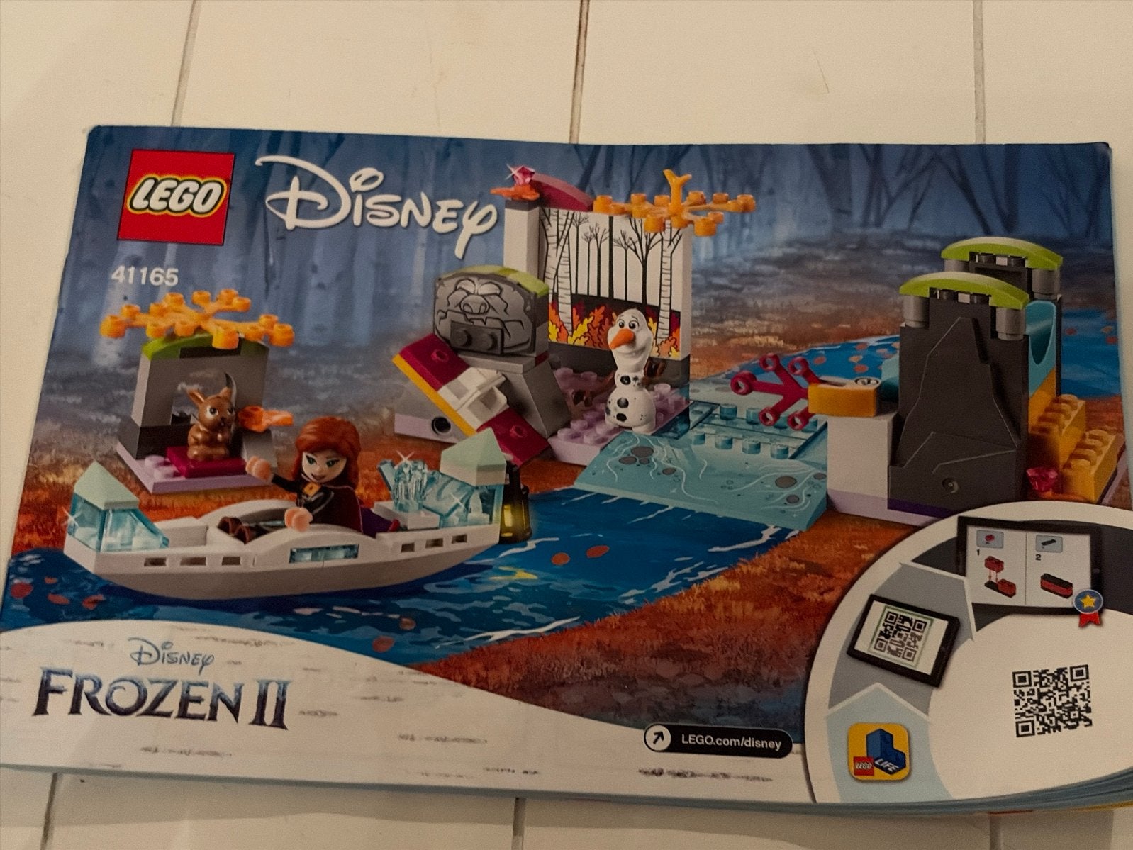 LEGO Disney Frozen II 41165 Anna's Kano-expeditie, Gebruikt, Lego, Ophalen of Verzenden, Compleet