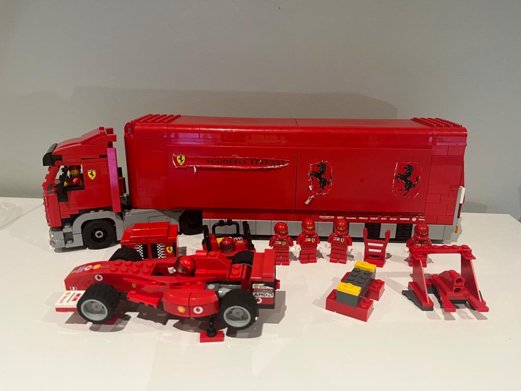 Lego 8654 racers scuderia ferrari truck met instructie, Compleet, Lego, Ophalen of Verzenden, Zo goed als nieuw