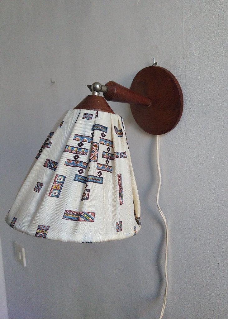 Scandinavisch vintage design teak hout lamp, Ophalen of Verzenden, Huis en Inrichting