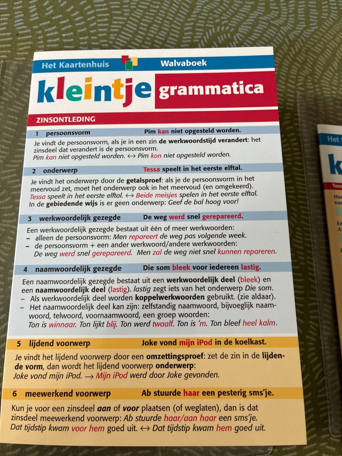Kleintje Grammatica & Spelling - Het Kaartenhuis, Boeken, Ophalen of Verzenden, Alpha, Zo goed als nieuw, Overige niveaus