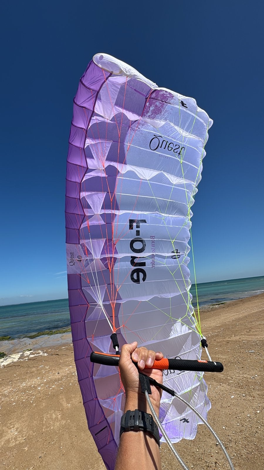 F-One Quest 4m parawing - Slechts enkele keren gebruikt, Watersport en Boten, Ophalen of Verzenden, Zo goed als nieuw, Wingsurf-wing