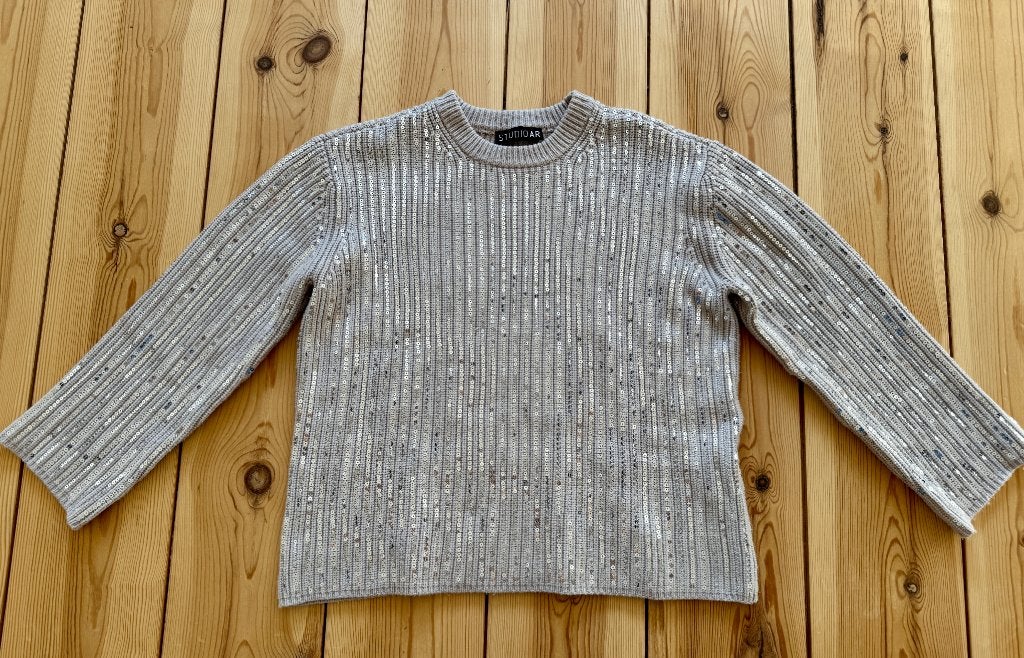 Trui Arma / Studio Ar - Grijs Zilver Paillet - Small maat 36, Ophalen of Verzenden, Zo goed als nieuw, Maat 36 (S), Grijs