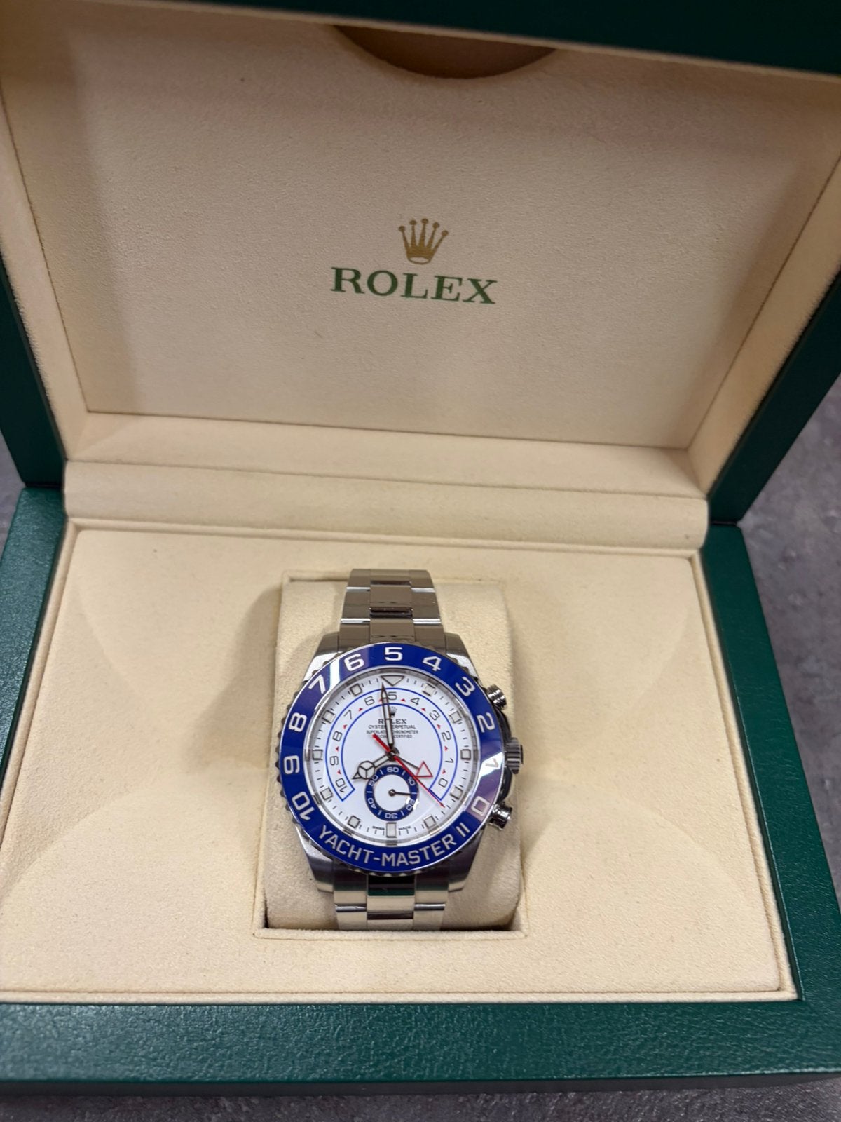 Rolex YachtMaster II Staal 2018 - Ref. 116680, Staal, Gebruikt, Polshorloge, Ophalen of Verzenden