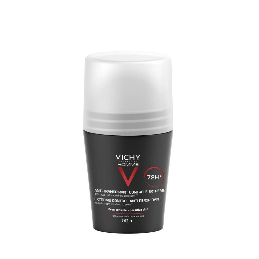 Vichy Homme Deodorant Roller 72 uur 50ml, Verzenden, Nieuw, Deodorant of Bodyspray