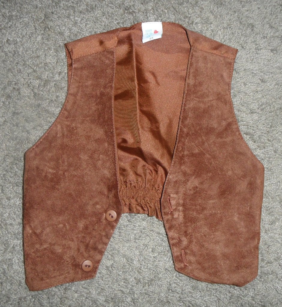 In goede staat: leuk bruin klein gilet, maat 86, C&A, Ophalen of Verzenden, Zo goed als nieuw, Overhemdje of Bloesje