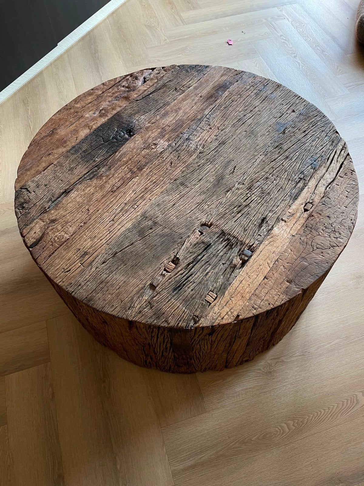 Verrijdbare houten salontafel van de Kotter winkel, Ophalen, Gebruikt, 50 tot 100 cm, Rustiek