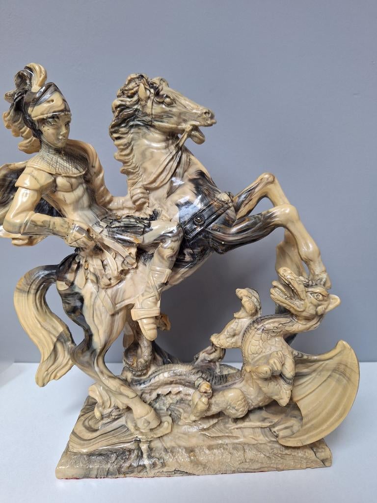 Beeld van Sint Joris te paard die een draak verslaat, Ophalen of Verzenden