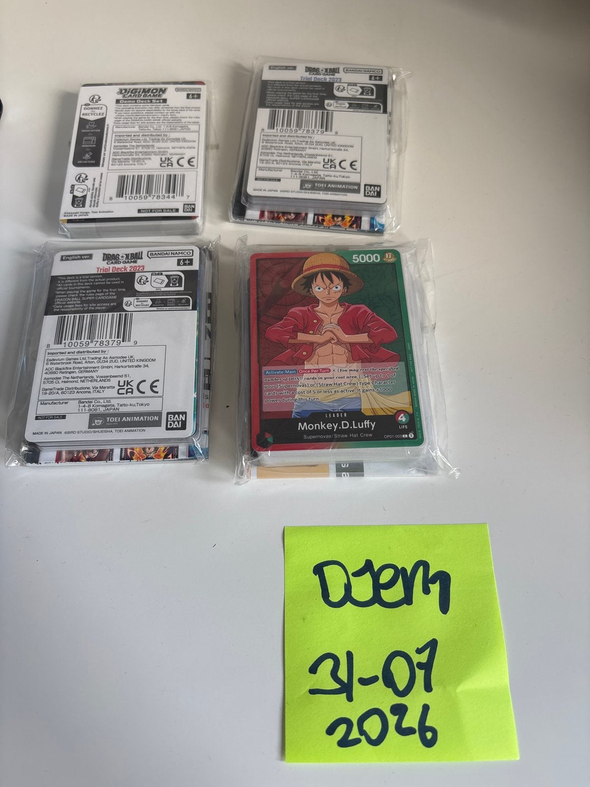 Diverse Trial Decks: One Piece, Digimon, Dragon Ball 2023, Ophalen of Verzenden, Nieuw, Starterdeck