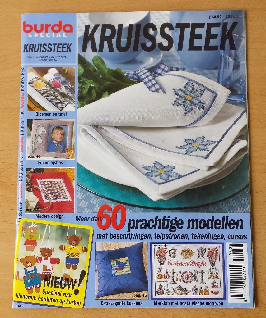 Burda Kruissteek - E608 - 2001, Patroon, Gebruikt, Ophalen of Verzenden, Burda