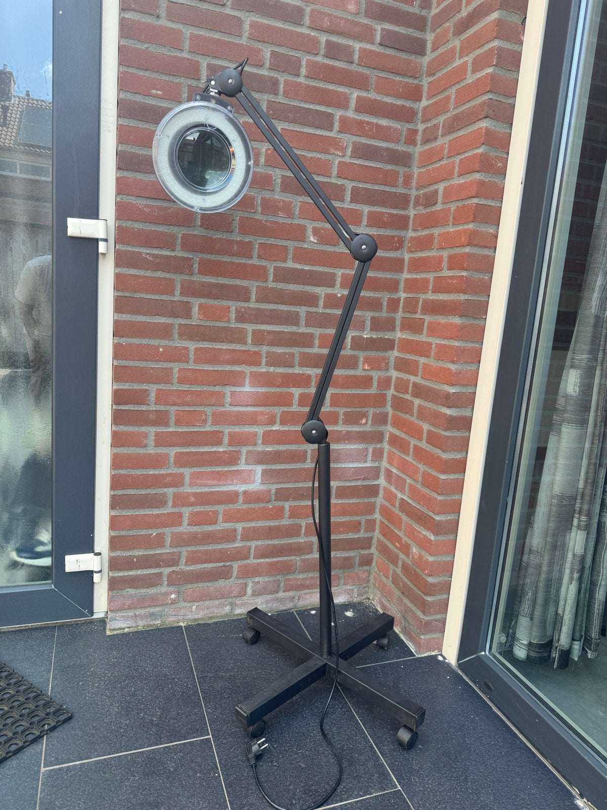 Verrijdbare loeplamp met LED-verlichting, Huis en Inrichting, Ophalen, Gebruikt, Zwart, Metaal