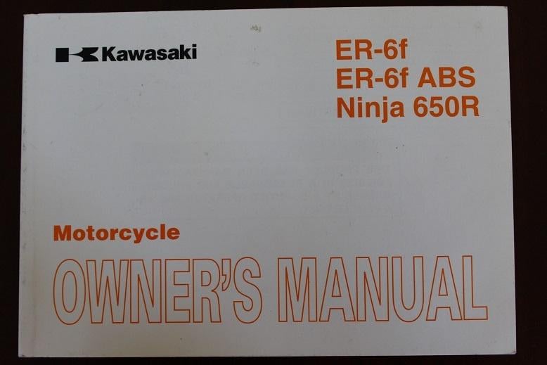 Kawasaki ER-6f Ninja 650R 2009 motorcycle owner's manual EX, Ophalen of Verzenden, Kawasaki