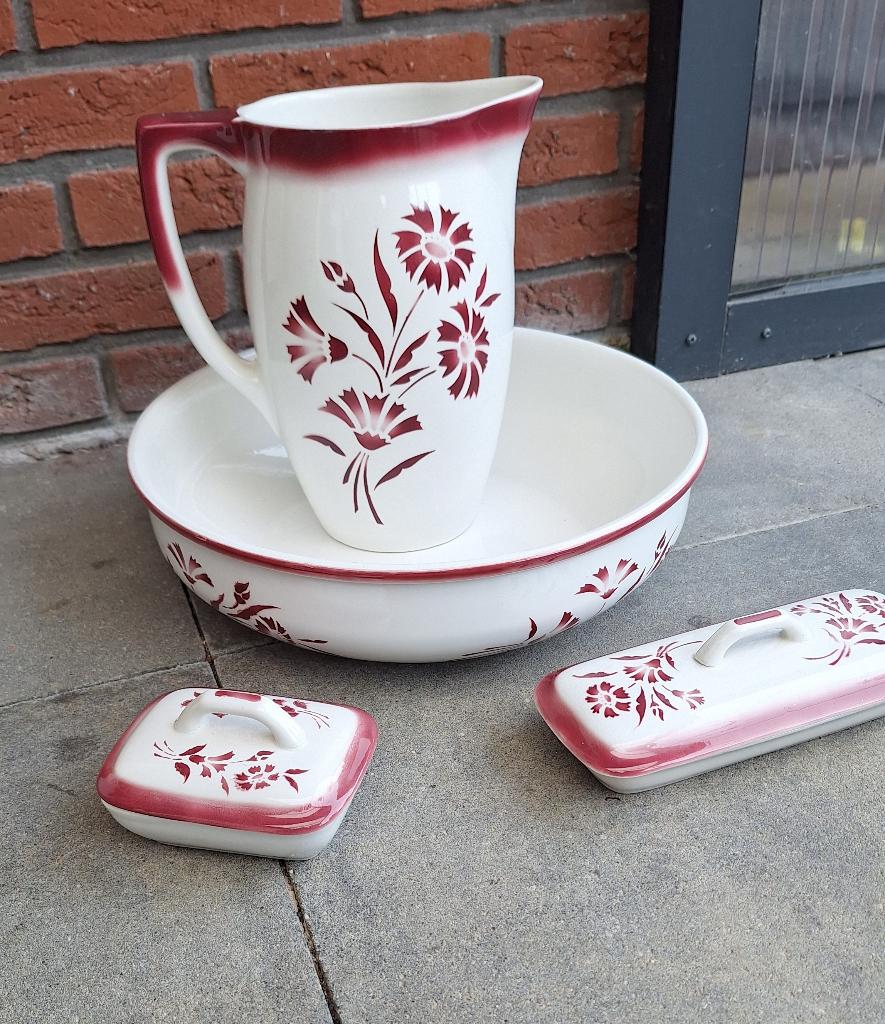 4 delige Lampet set, Antiek en Kunst, Antiek | Keramiek en Aardewerk, Ophalen of Verzenden