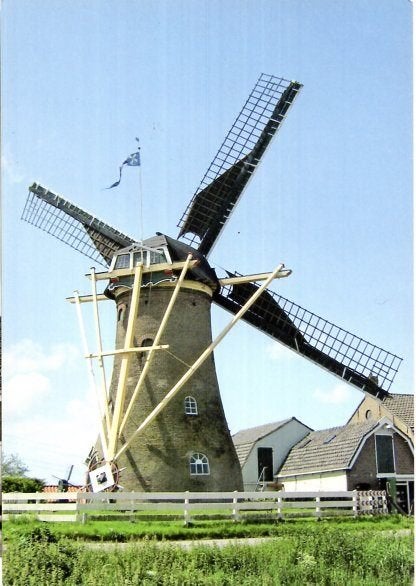 (ZH022) Ansichtkaart Abbenbroek molen De Hoop 2007, Verzamelen, Ophalen of Verzenden, 1980 tot heden, Ongelopen, Zuid-Holland