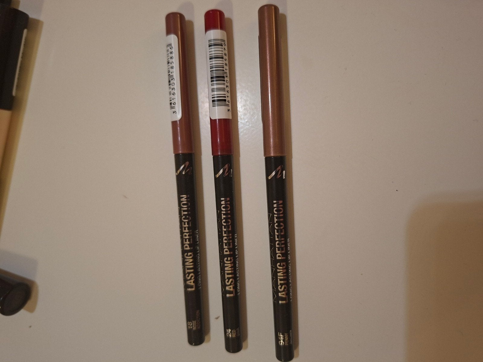 3 Manhattan Lasting Perfection Lip Liners - Nieuw!, Ophalen of Verzenden, Nieuw, Lippen, Make-up