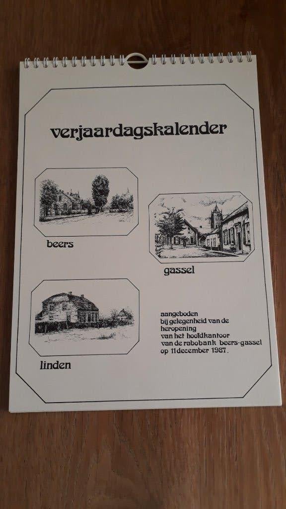 Oude verjaardagskalender Beers, Gassel en Linden, Ophalen