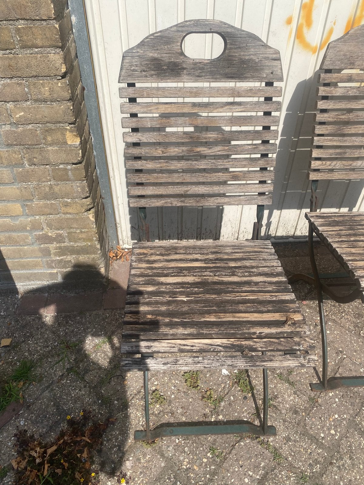 Bistro stoel, Tuin en Terras, Ophalen of Verzenden, Gebruikt, Hout