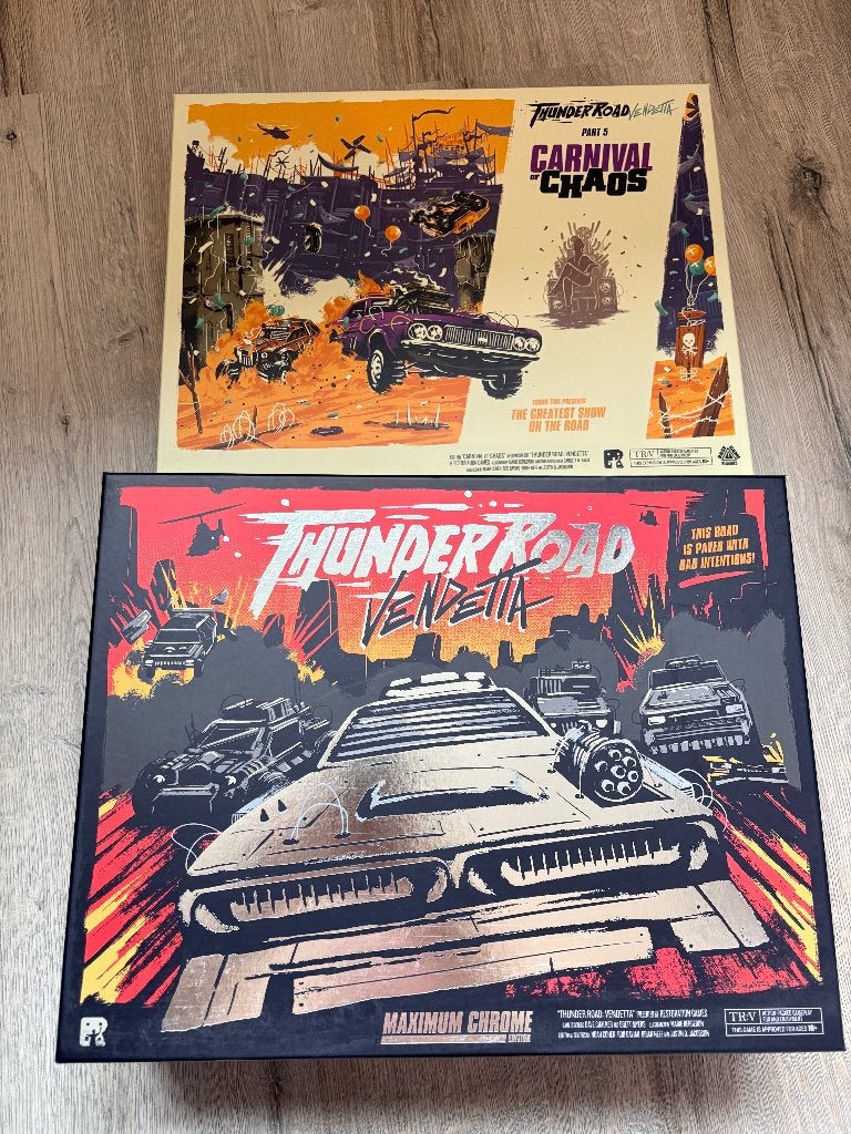 Thunder Road: Vendetta Maximum Chrome (KS) + Addons, Vijf spelers of meer, Ophalen of Verzenden, Zo goed als nieuw, Restoration Games