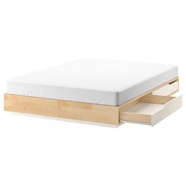 IKEA MANDAL bed with mattress, Huis en Inrichting, Ophalen, Gebruikt, Wit, Tweepersoons