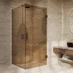 Saniclear Modern brons glas douchecabine 90x90cm deur, Huis en Inrichting, Ophalen, Overige typen, Nieuw, 50 tot 100 cm