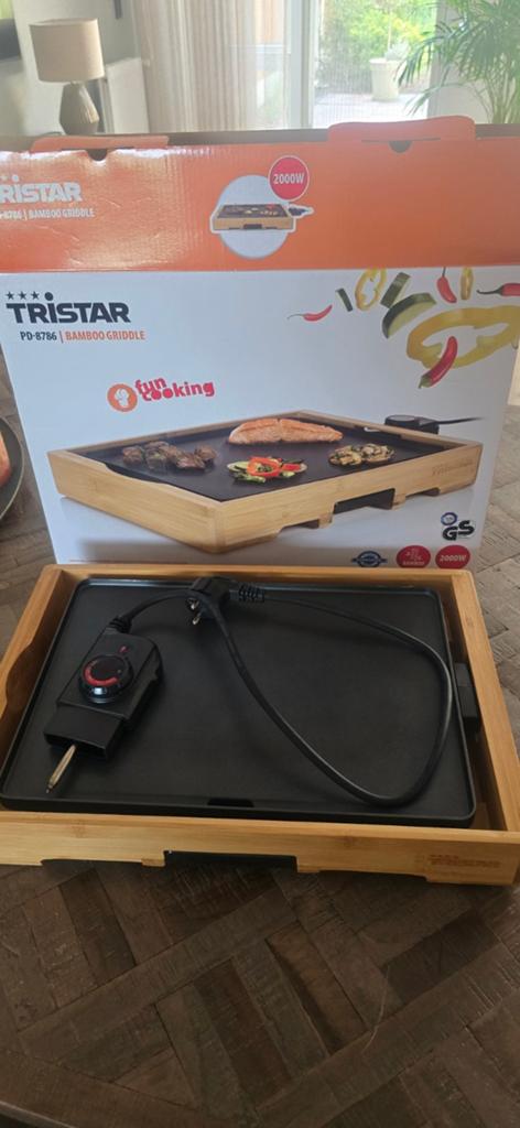 Tristar PD-8786 Bamboe Grillplaat - 2000W Tafelgrill  Grillplaten   Marktplaats