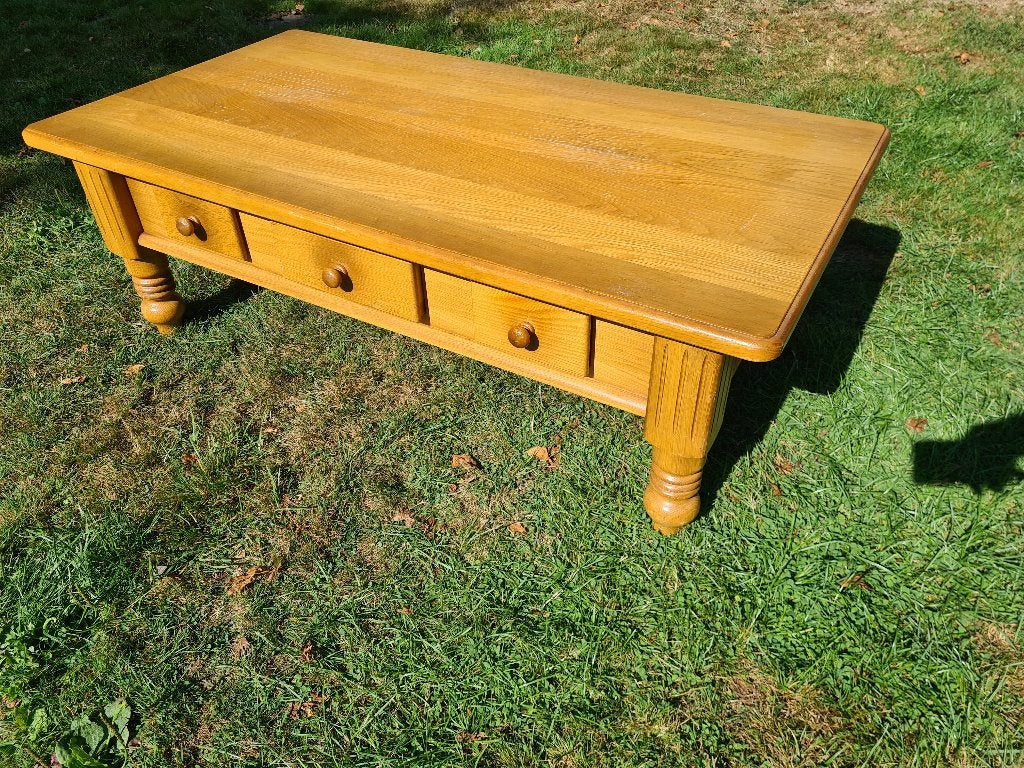 eiken salontafel 130x69cm, Ophalen, Gebruikt, 100 tot 150 cm, Eikenhout