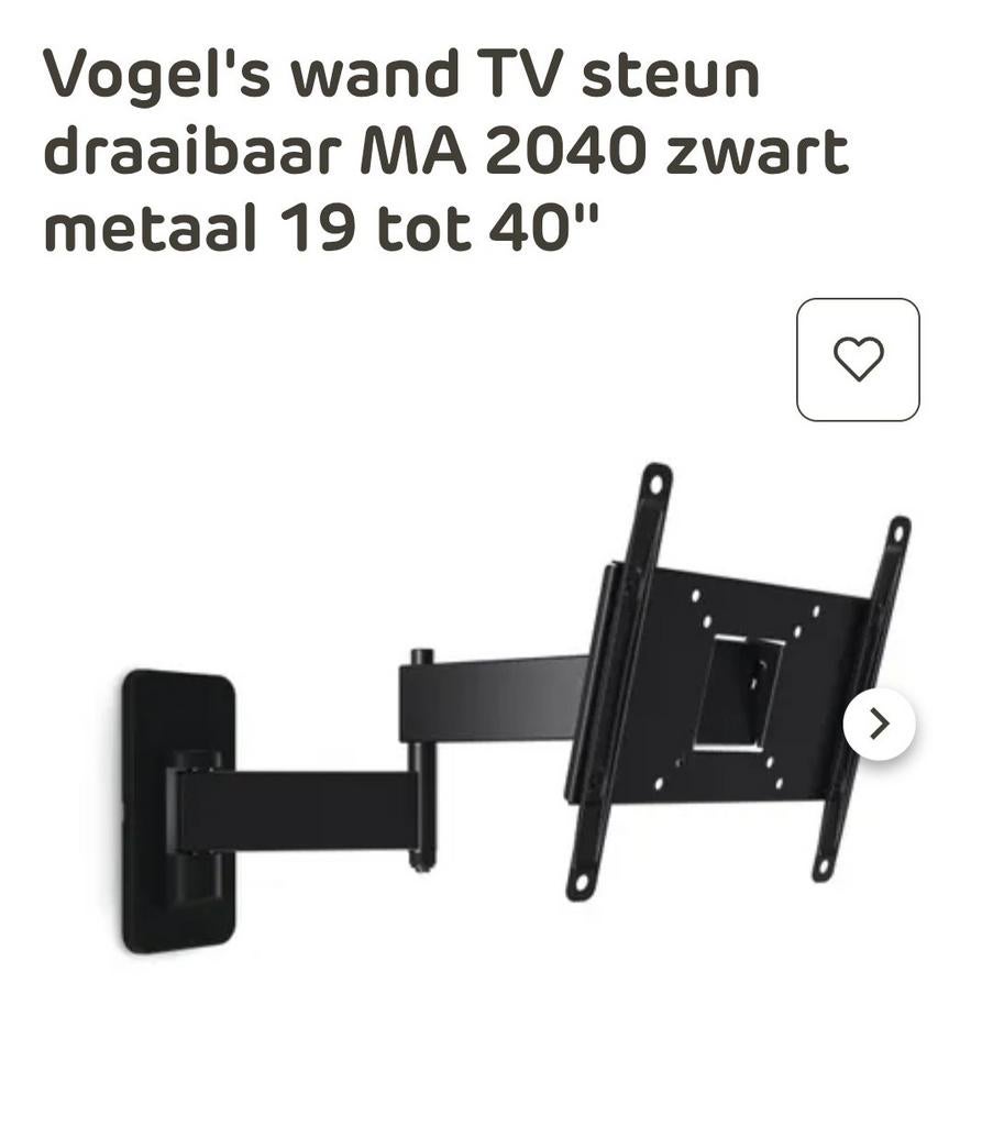 Vogel's wand Tvsteun draaibaar MA2040 zwart metaal 19 tot 40, Ophalen of Verzenden, Zo goed als nieuw