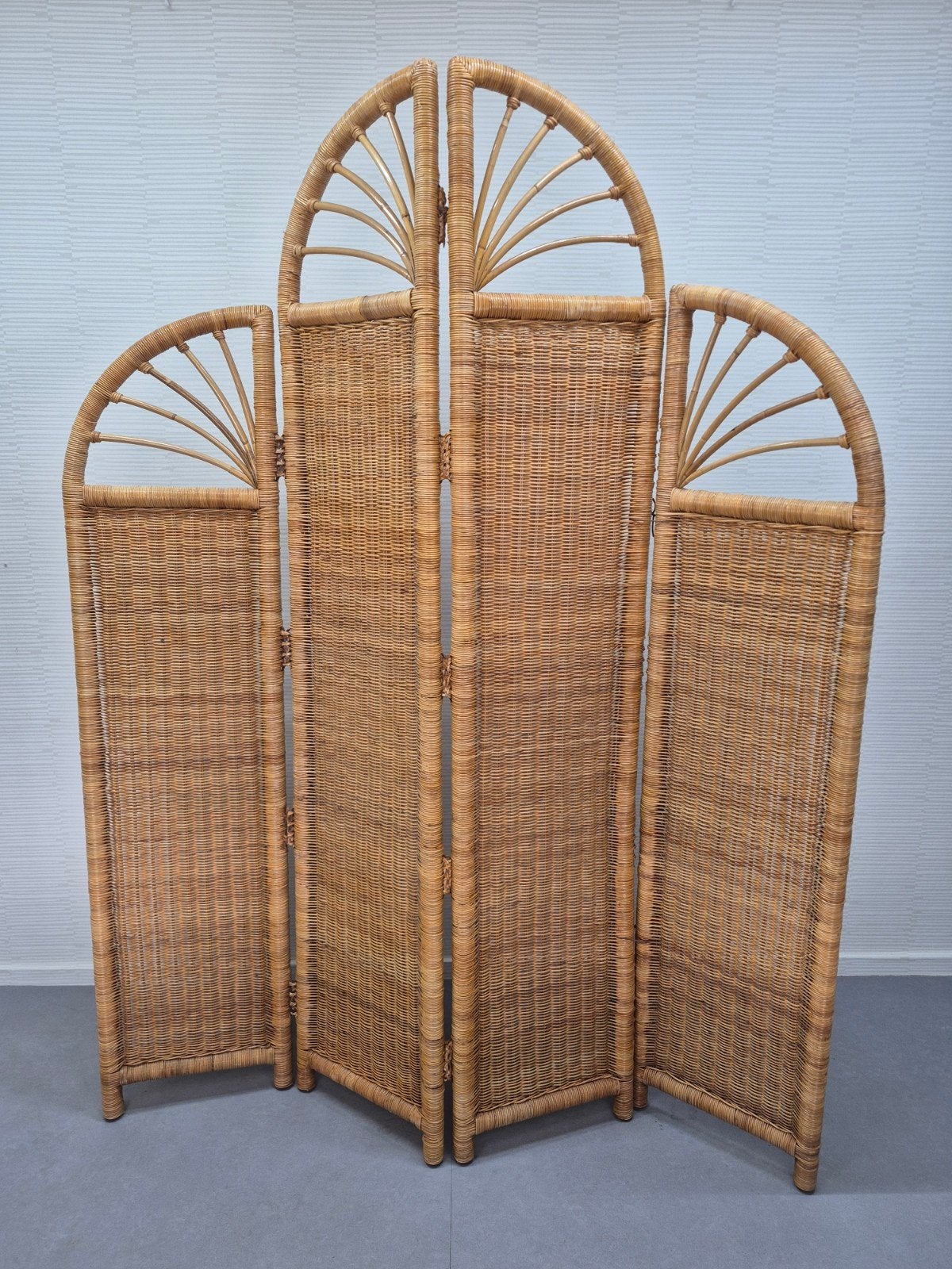 Vintage rotan met bamboe kamerscherm/roomdevider., Ophalen of Verzenden, ., ., .
