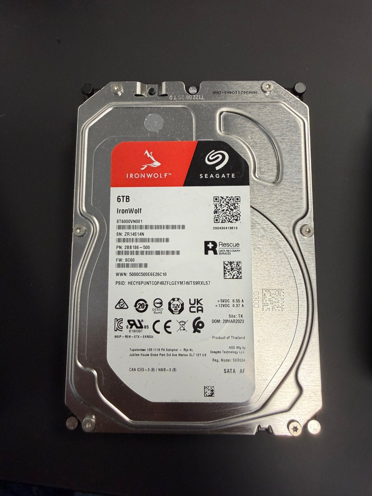 Seagate Ironwolf 6tv, Computers en Software, Harde schijven, Ophalen, Intern, Server, Zo goed als nieuw