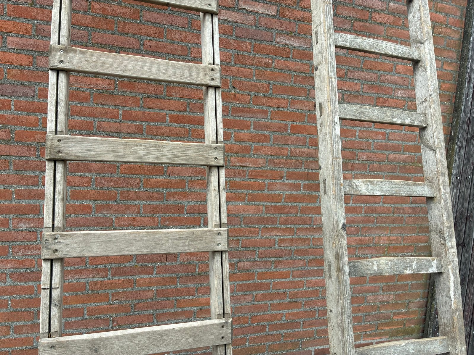Houten ladders , Decoratie trappen, Ophalen of Verzenden, Zo goed als nieuw, Ladder, 4 meter of meer