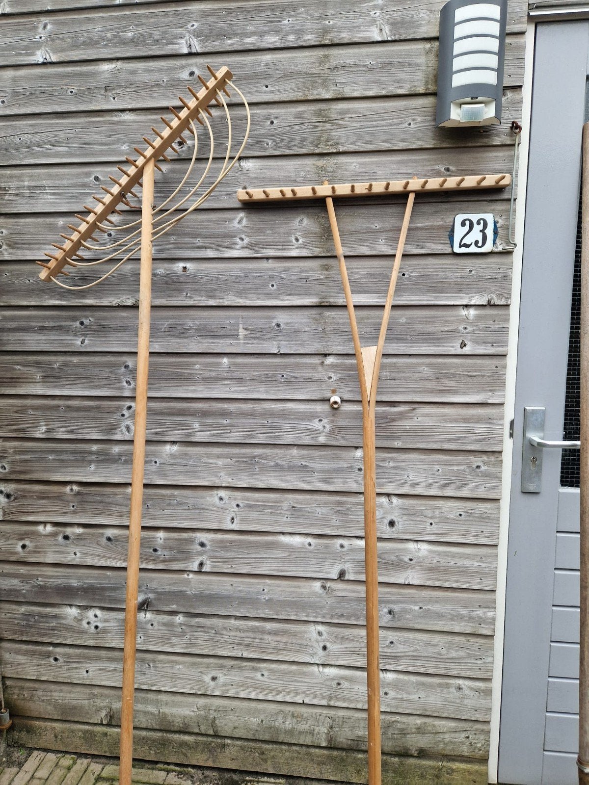 Twee houten harken voor tuin en landschap, Tuin en Terras, Ophalen, Gebruikt