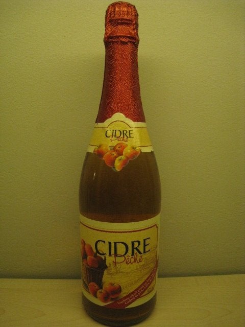Fles Cider Peche, vruchtencocktail perzik op basis an cider, Ophalen, Gebruikt, Frankrijk, Champagne