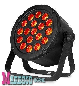 LED SlimPar 45, 18x 3W 3-in-1 RGB LED'S, LED Par DMX, Geluidgestuurd, Nieuw, Info@marbeco.nl, BeamZ